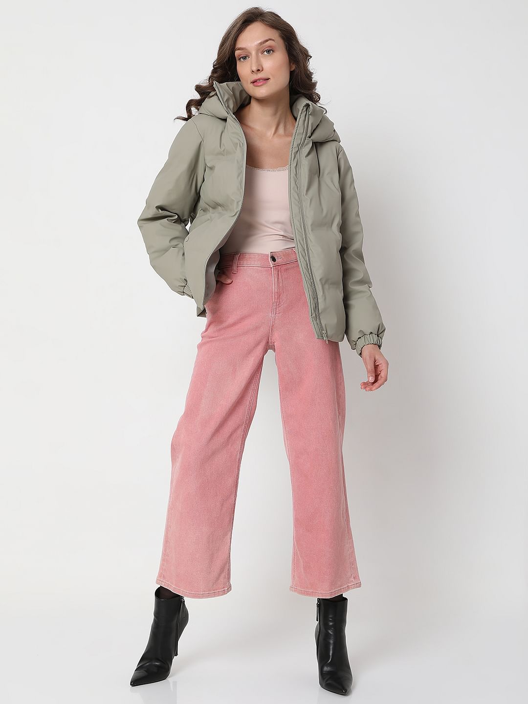 Green Hooded Puffer Jacket