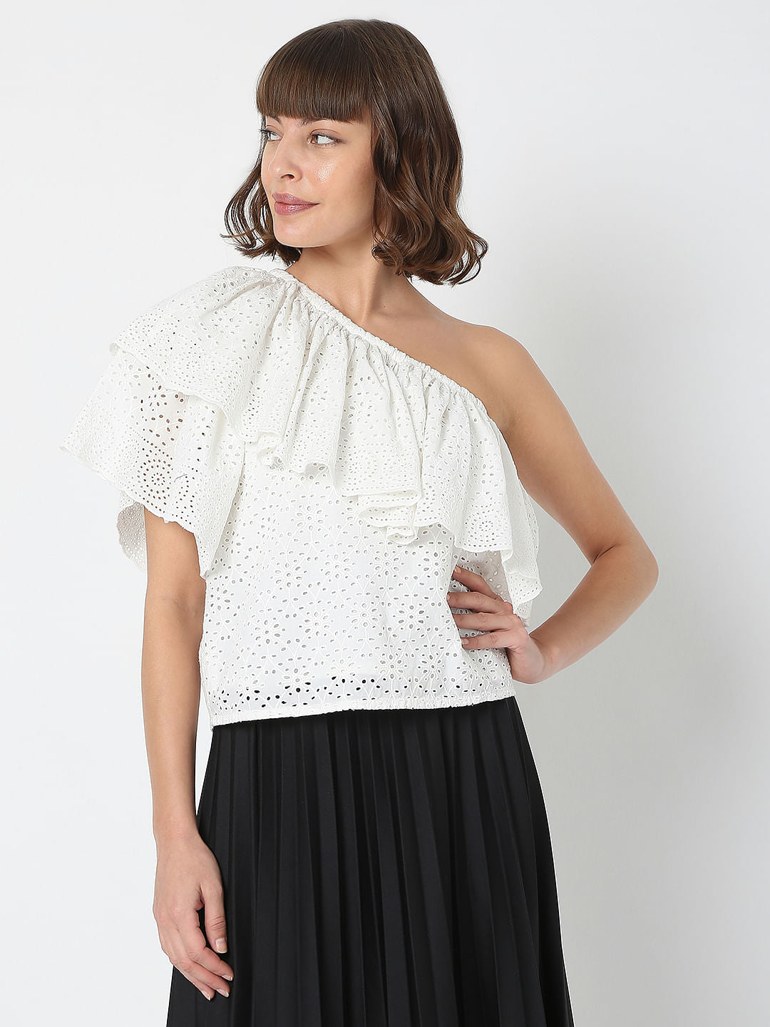 White One-Shoulder Top