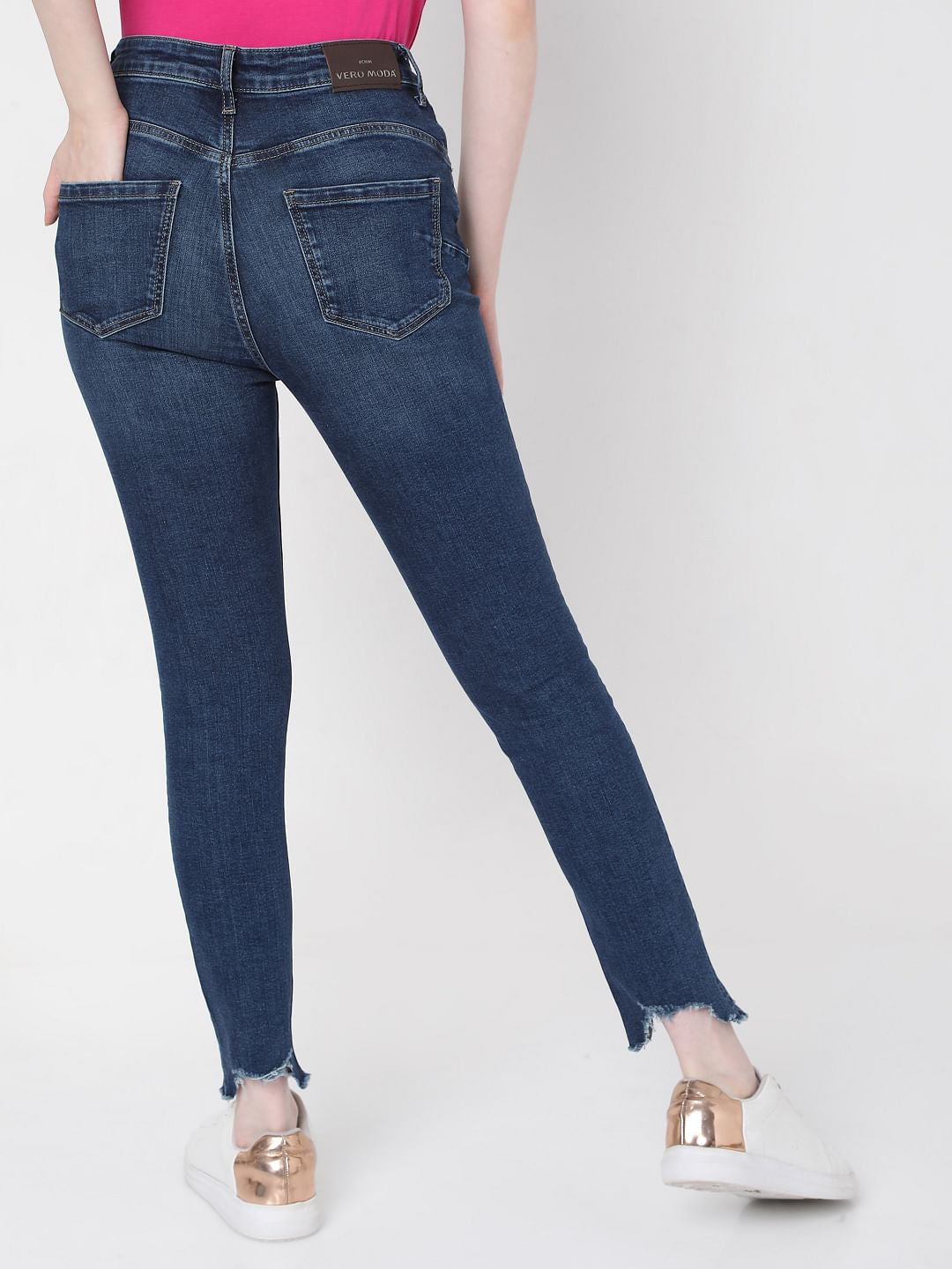 Dark Blue High Rise Skinny Jeans