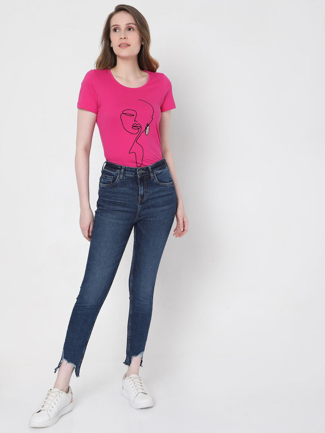 Dark Blue High Rise Skinny Jeans