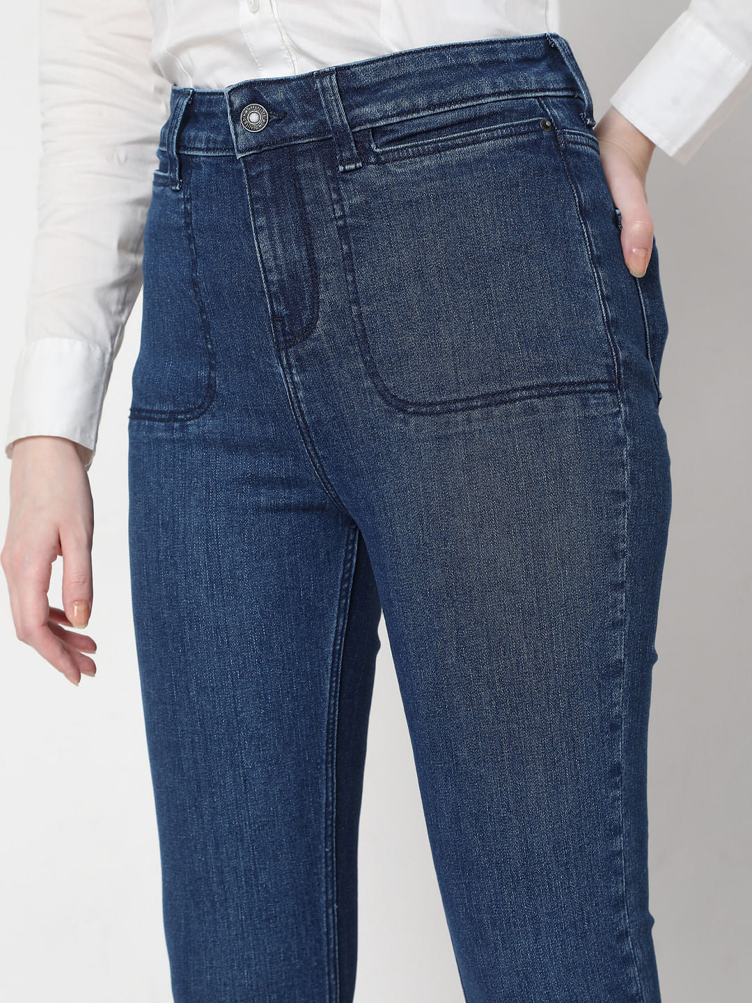 Blue High Rise Bootcut Jeans