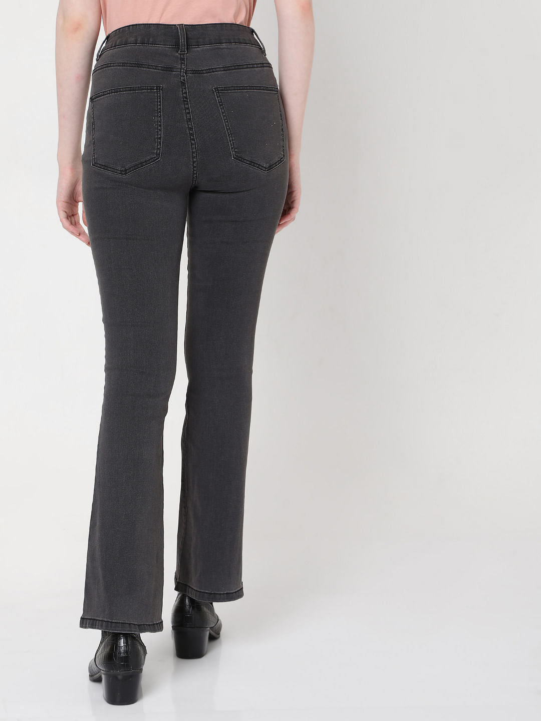 Black High Rise Bootcut Jeans