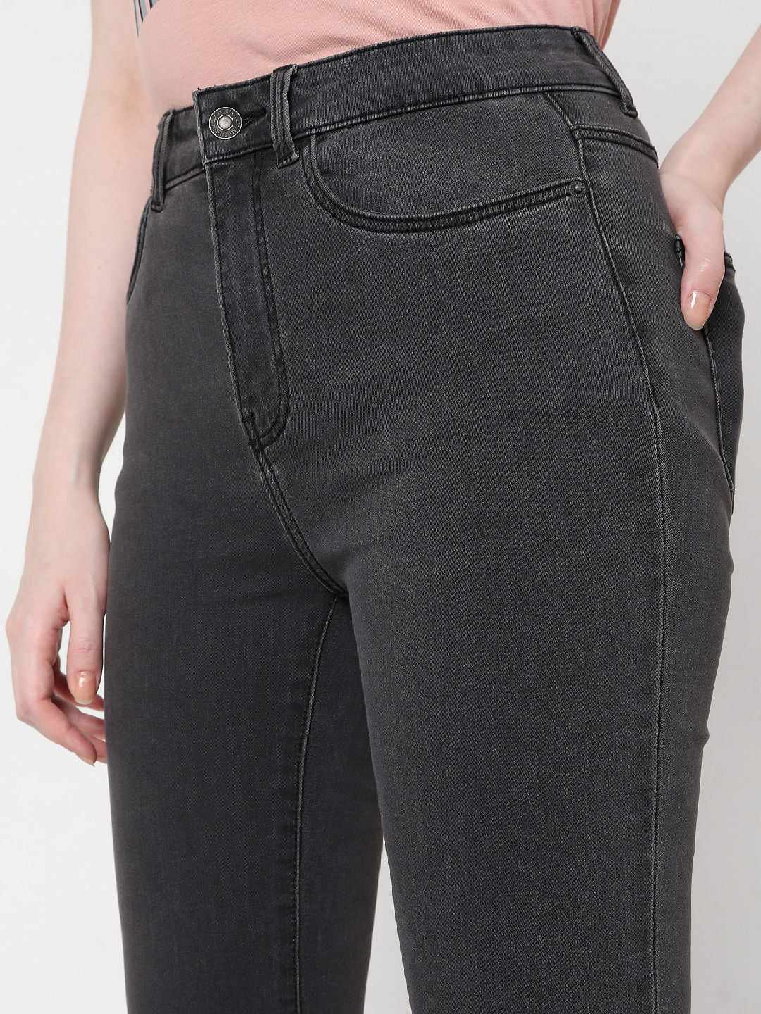 Black High Rise Bootcut Jeans