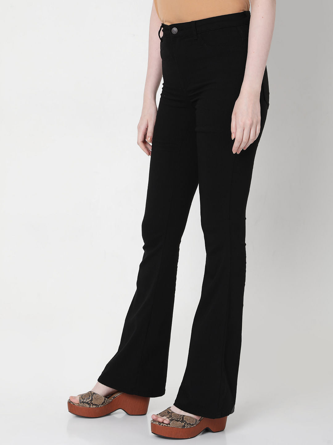 Black High Rise Bootcut Jeans