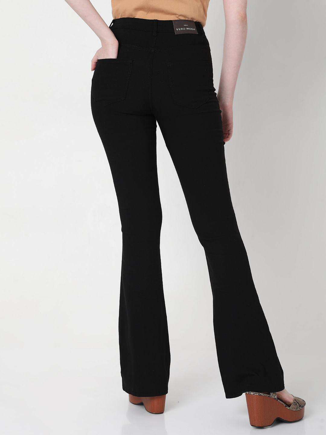 Black High Rise Bootcut Jeans