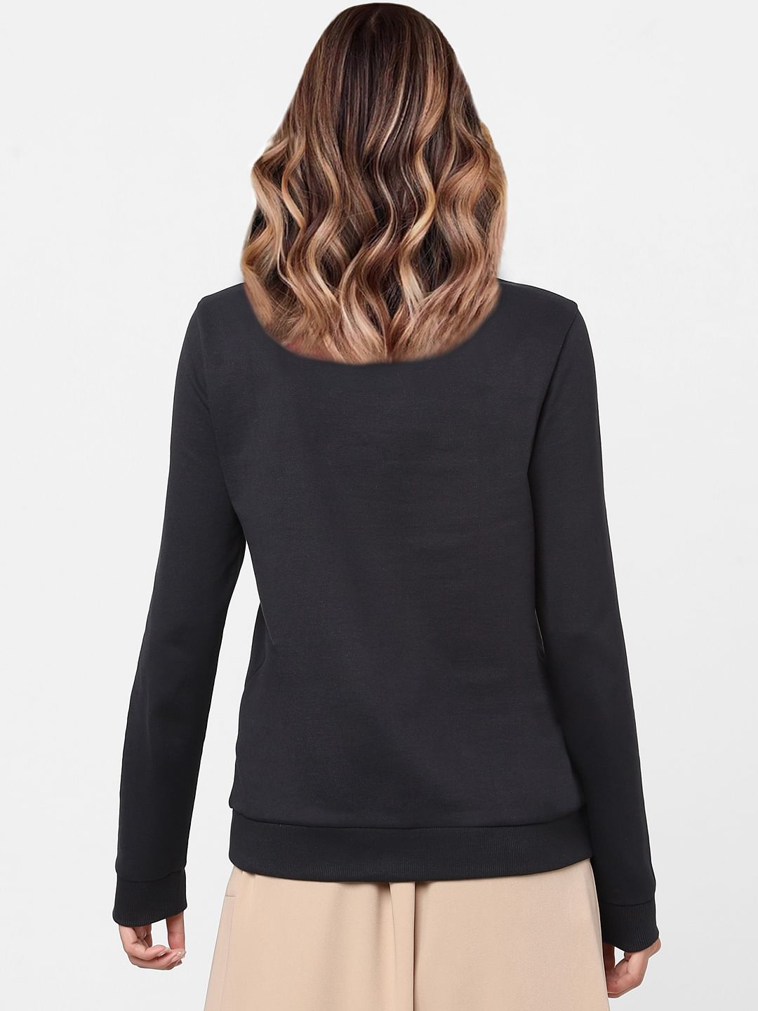 Black Graphic Print Sweatshirt