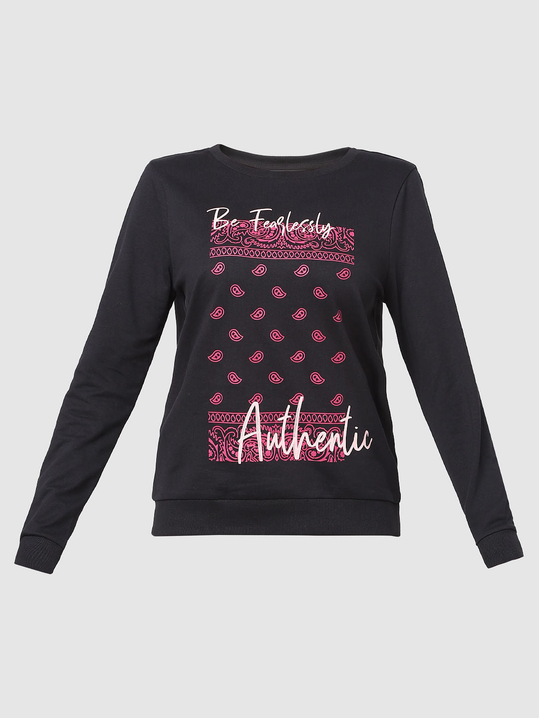 Black Graphic Print Sweatshirt