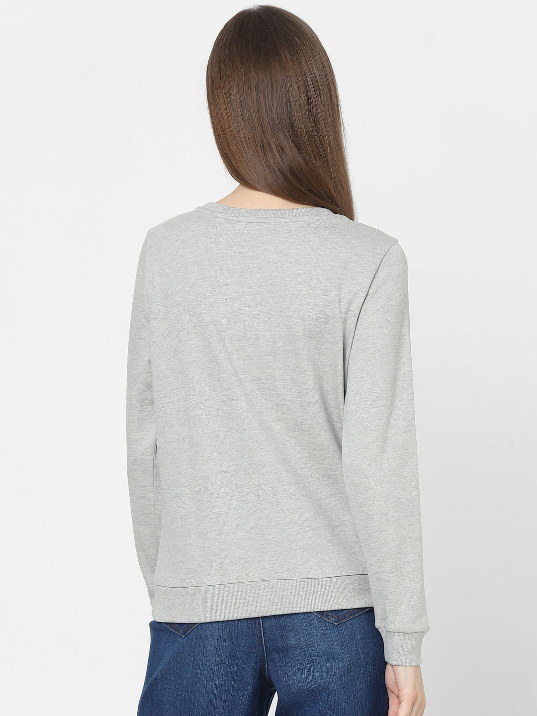 Grey Typographic Print Sweatshirt