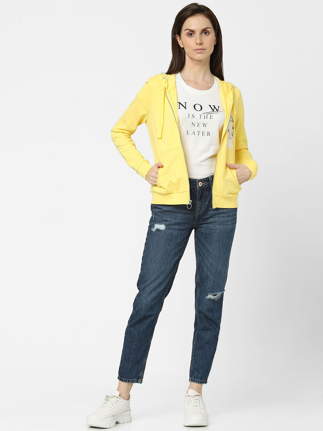 Yellow Graphic Print Sweatshirt