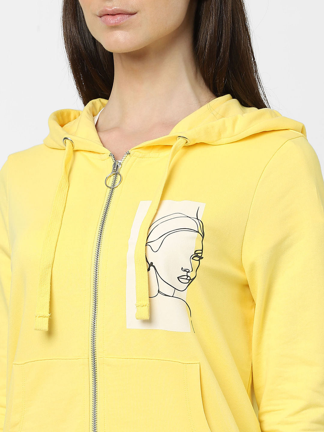 Yellow Graphic Print Sweatshirt