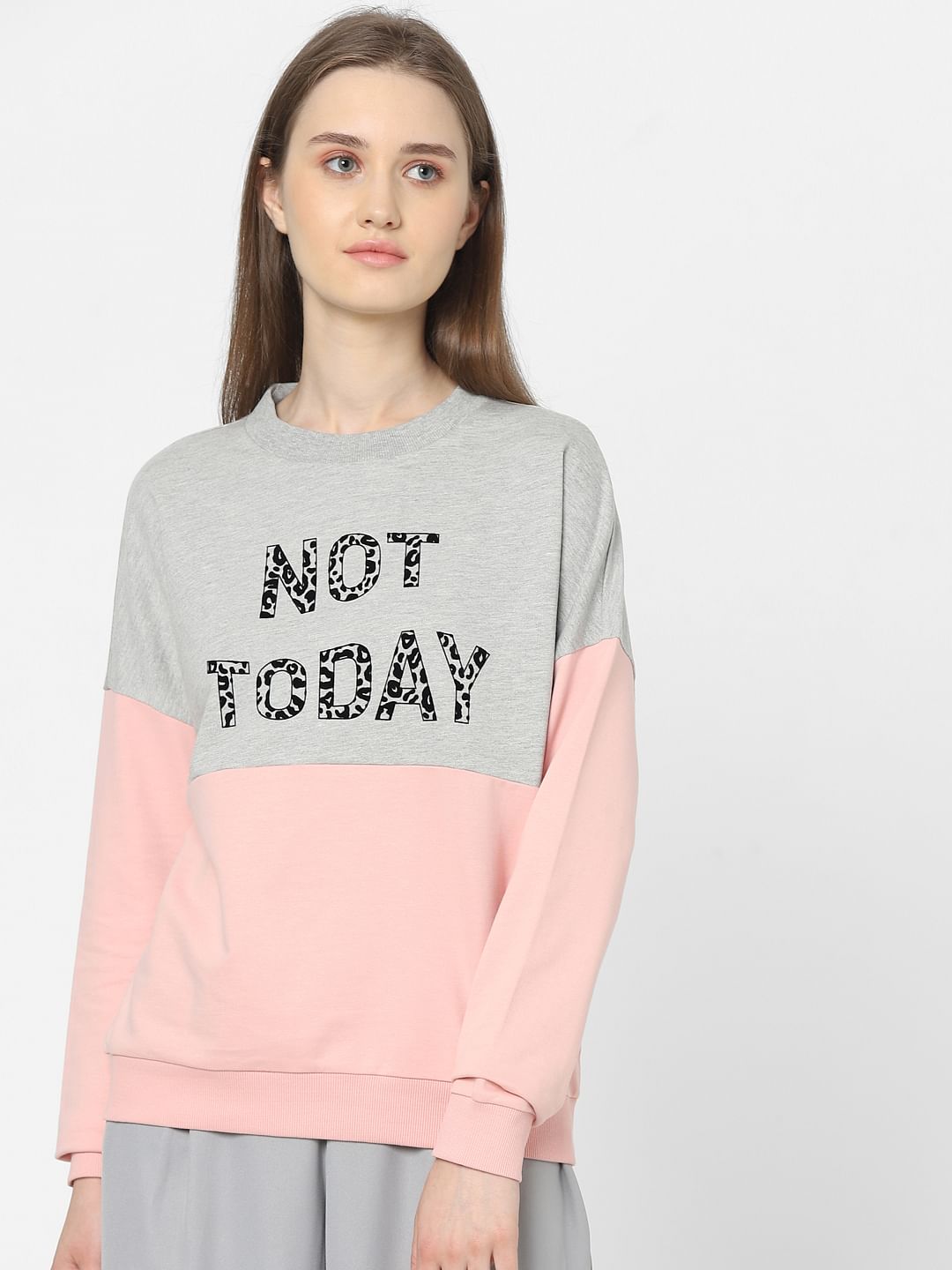 Pink Colourblocked Sweatshirt