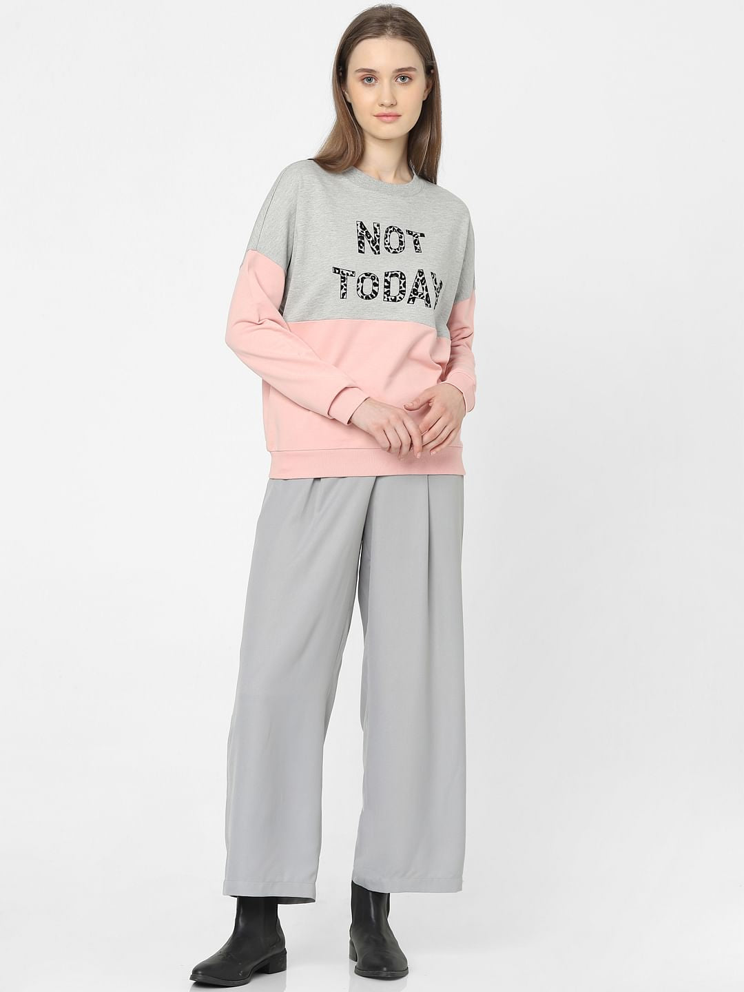 Pink Colourblocked Sweatshirt