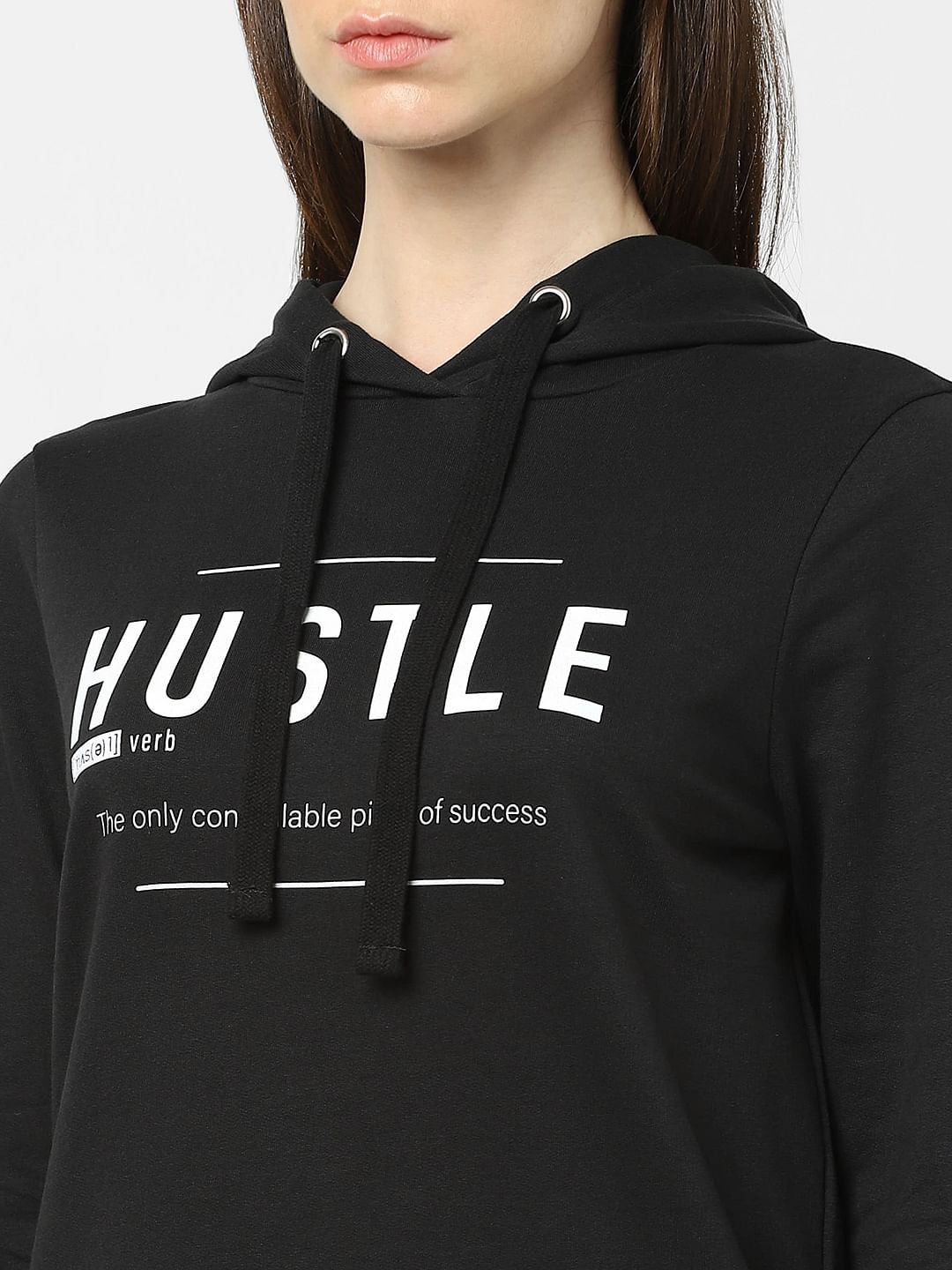 Black Typographic Print Sweatshirt