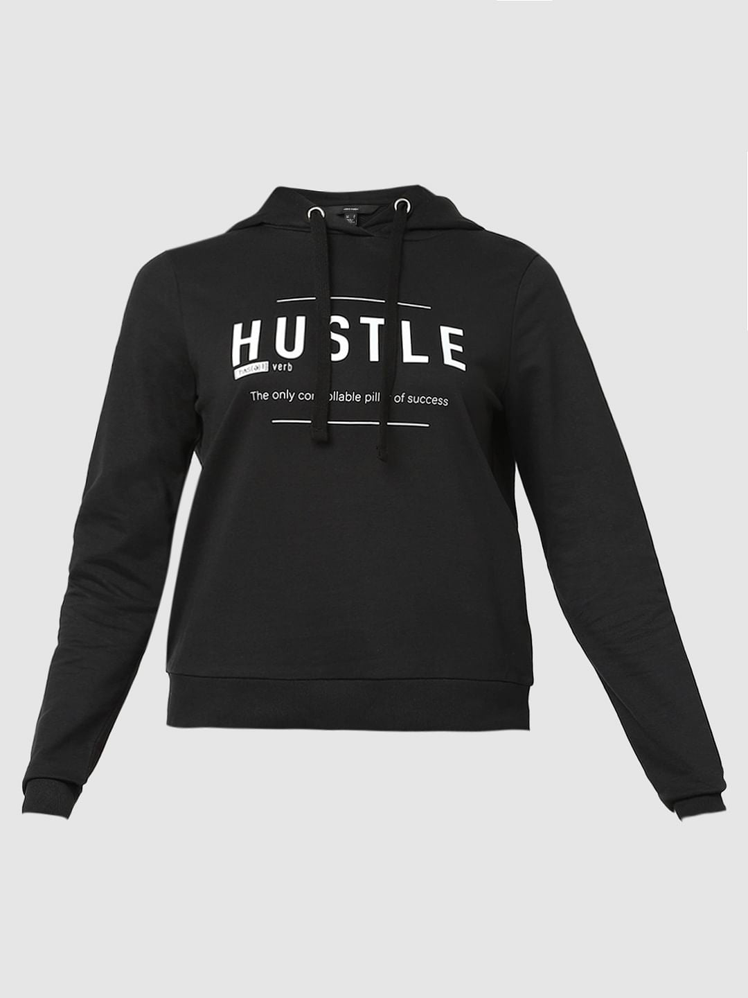 Black Typographic Print Sweatshirt