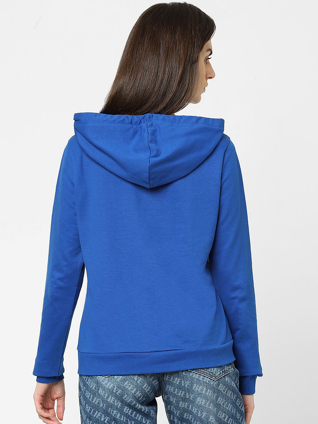 Blue Typographic Print Sweatshirt