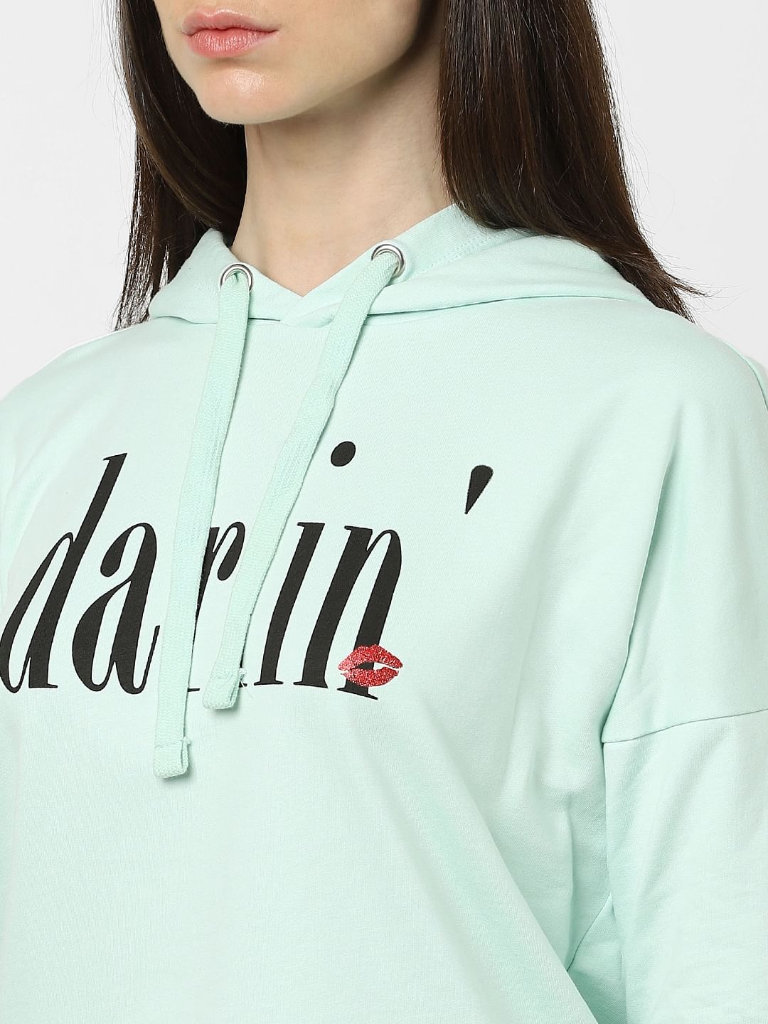 Blue Typographic Print Sweatshirt