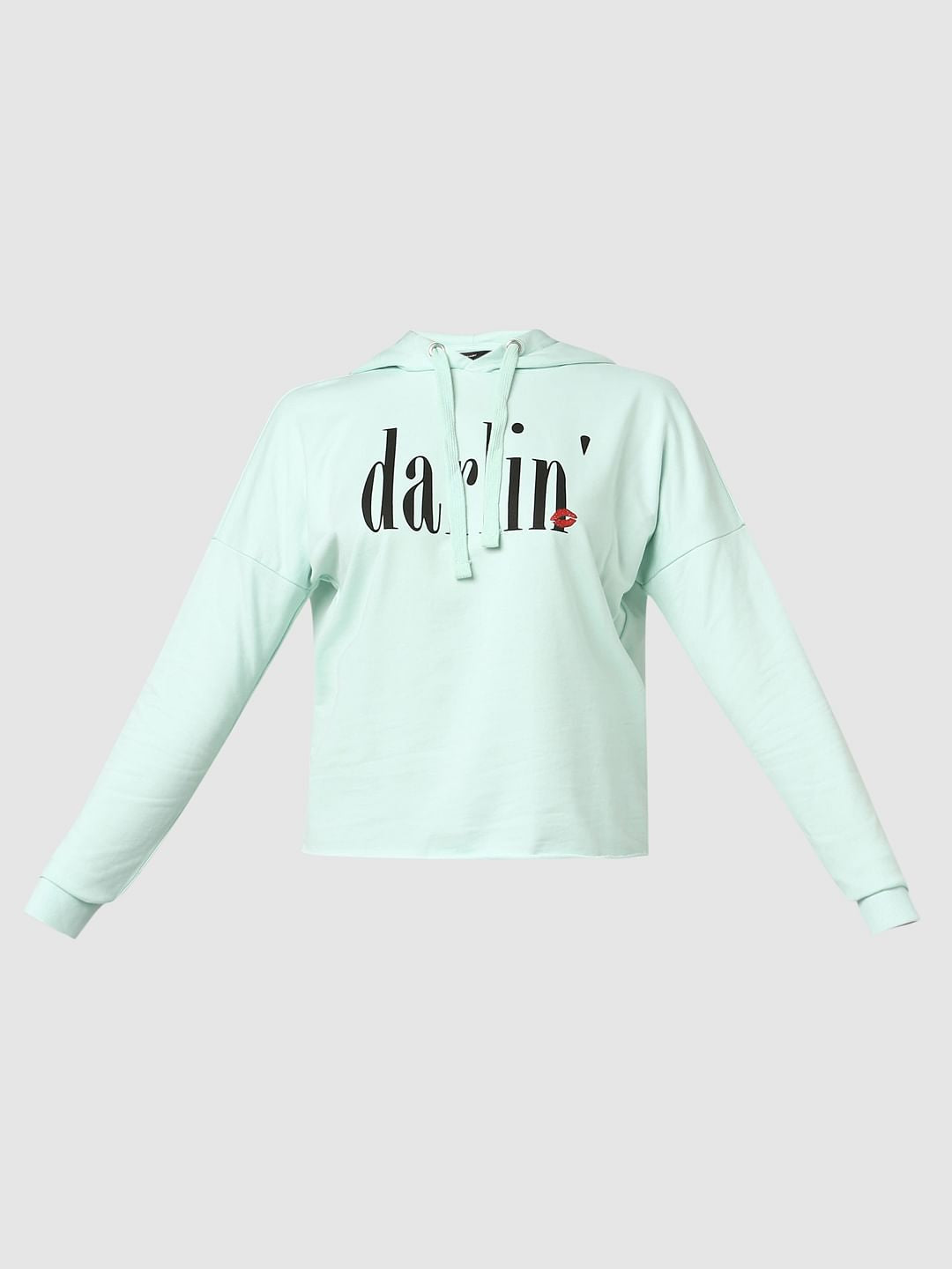 Blue Typographic Print Sweatshirt