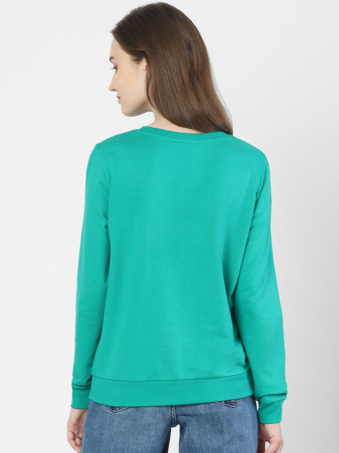 Green Text Print Sweatshirt