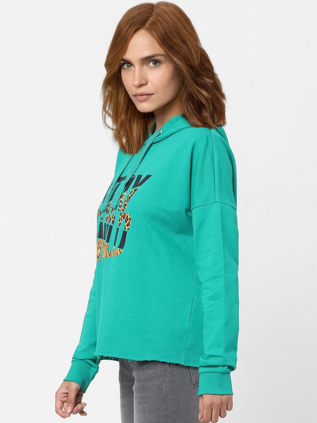 Green Typographic Print Sweatshirt