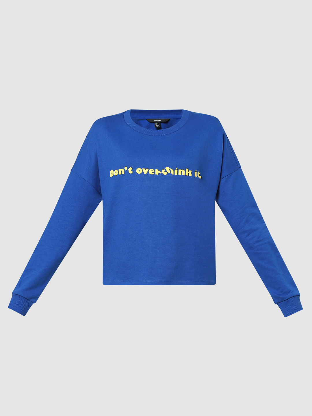 Royal Blue Text Print Sweatshirt