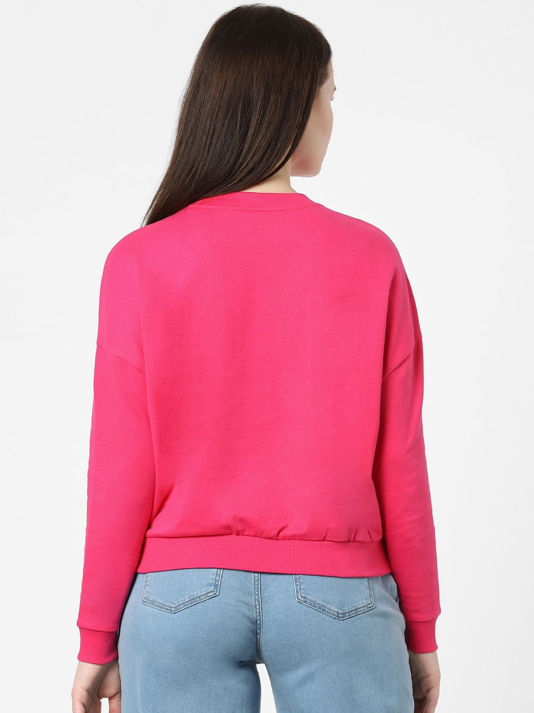 Fuchsia Graphic Print Sweatshirt