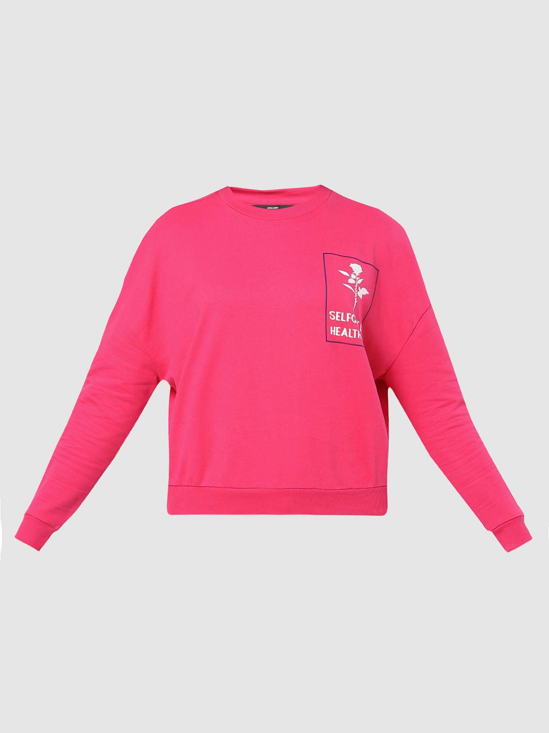 Fuchsia Graphic Print Sweatshirt