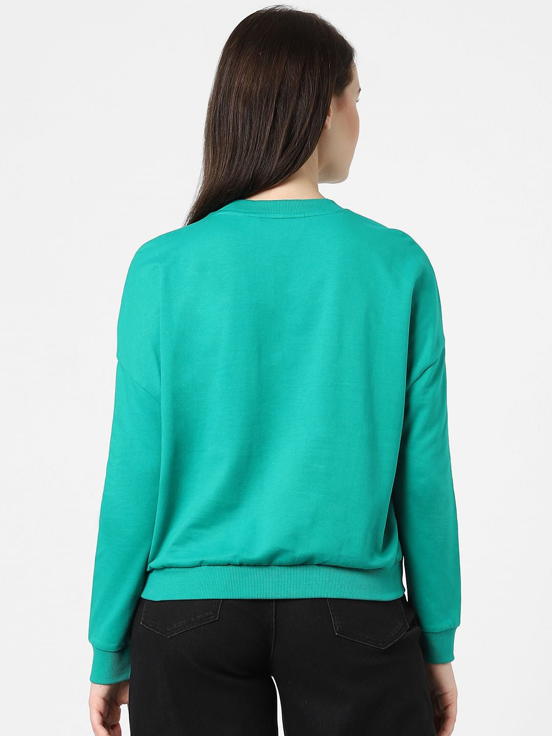 Green Typographic Print Sweatshirt