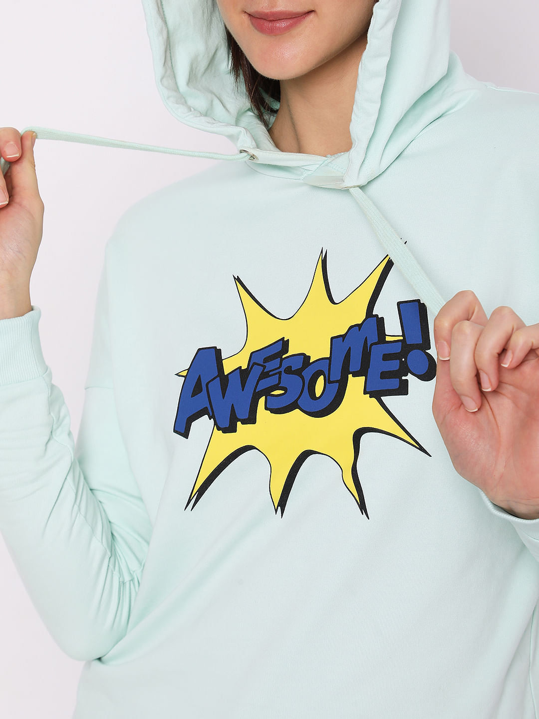 Blue Typographic Print Sweatshirt