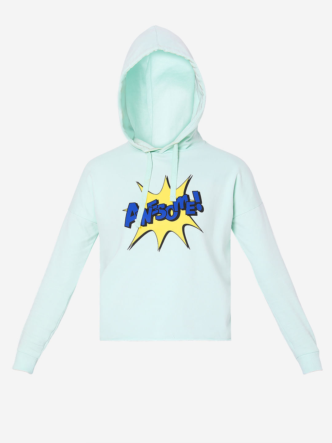 Blue Typographic Print Sweatshirt