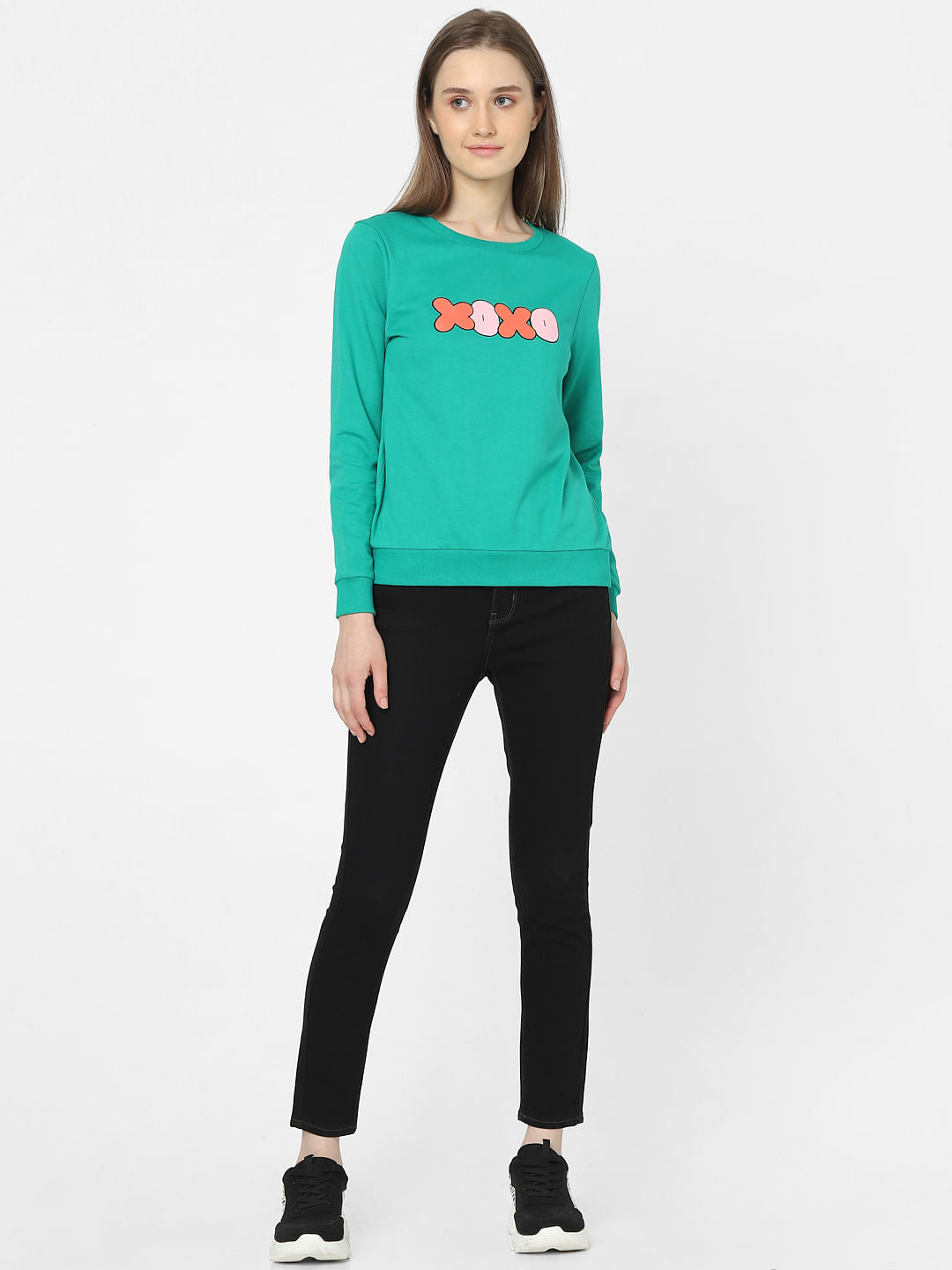 Green Printed Sweatshirt