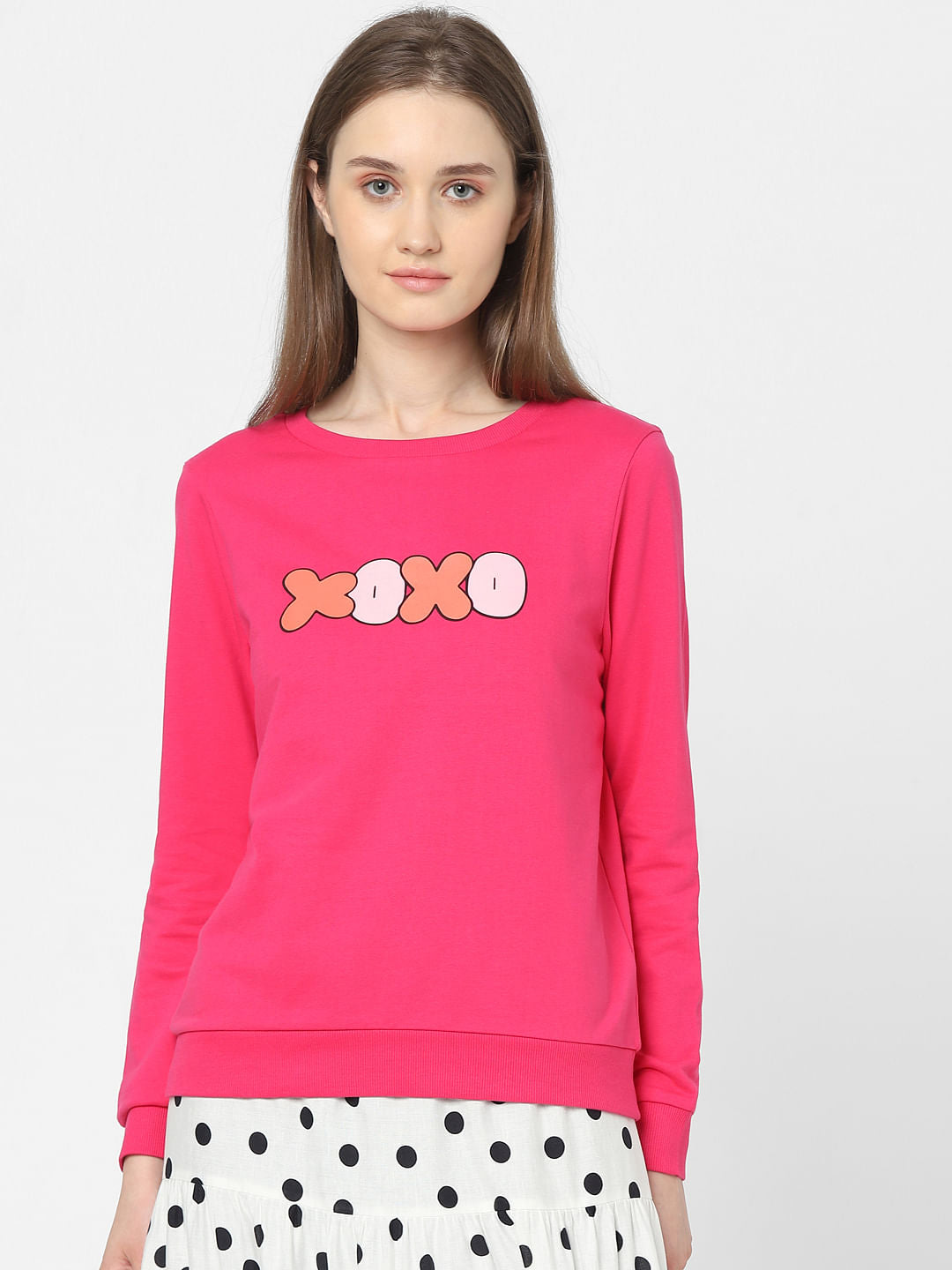 Pink Printed Sweatshirt - XS