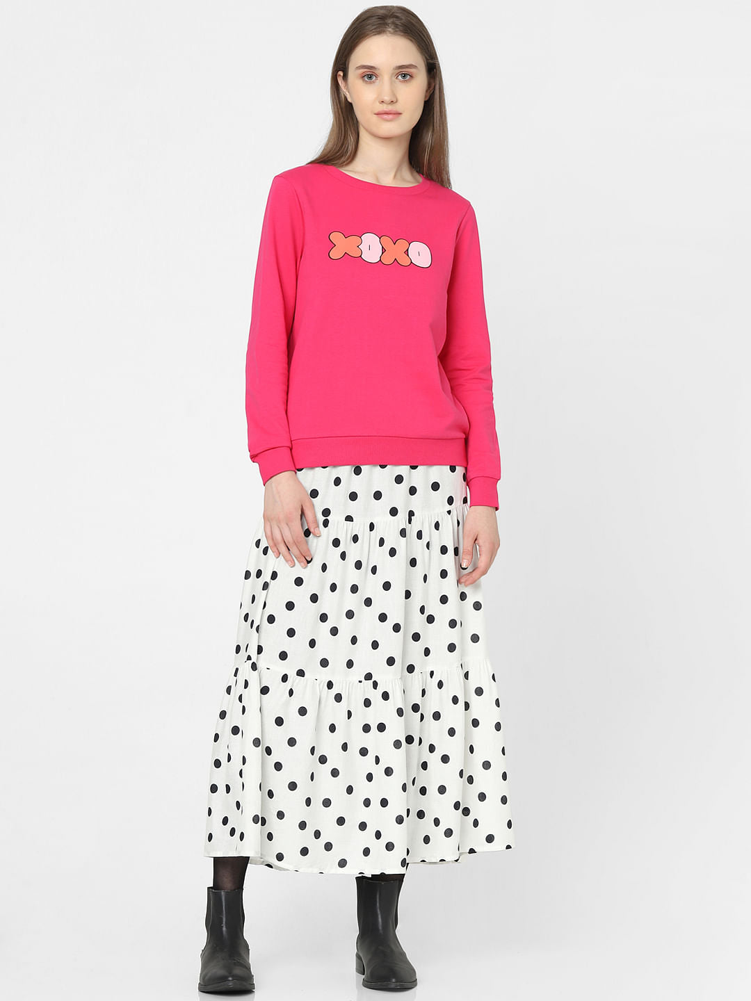 Pink Printed Sweatshirt