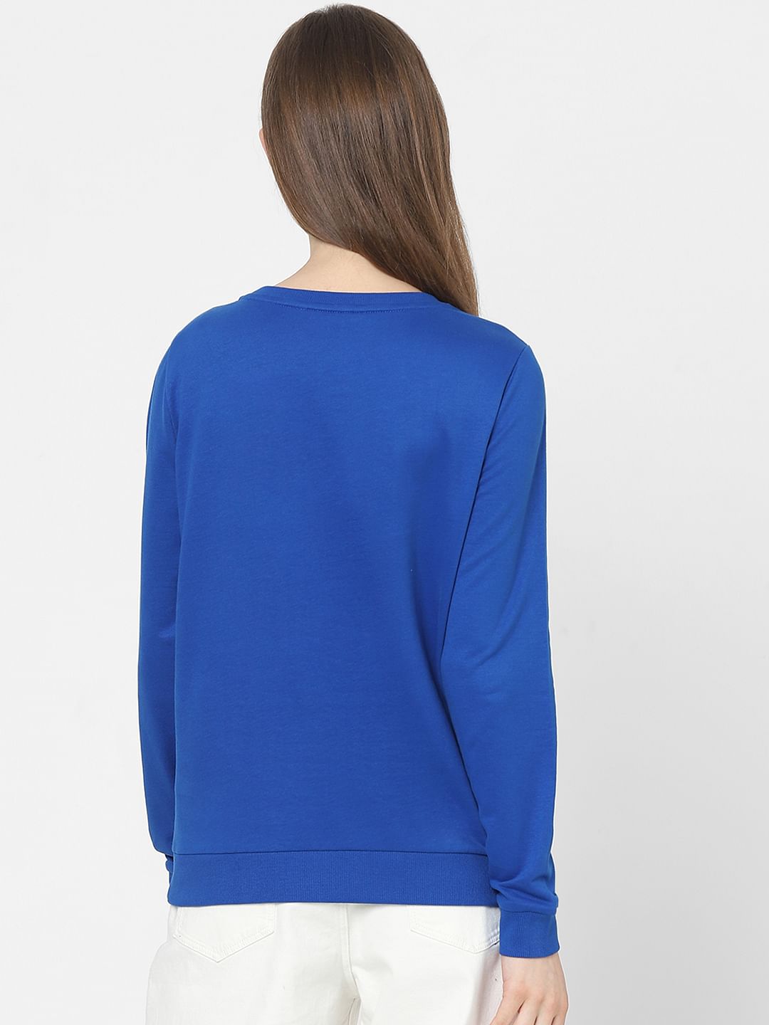 Blue Typographic Print Sweatshirt