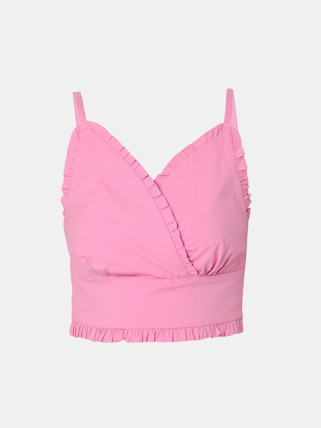 Pink Strappy Crop Top
