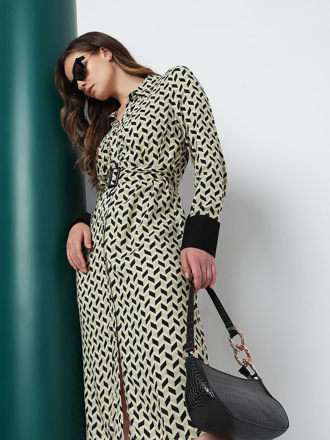 Off-White Printed Shirt Dress