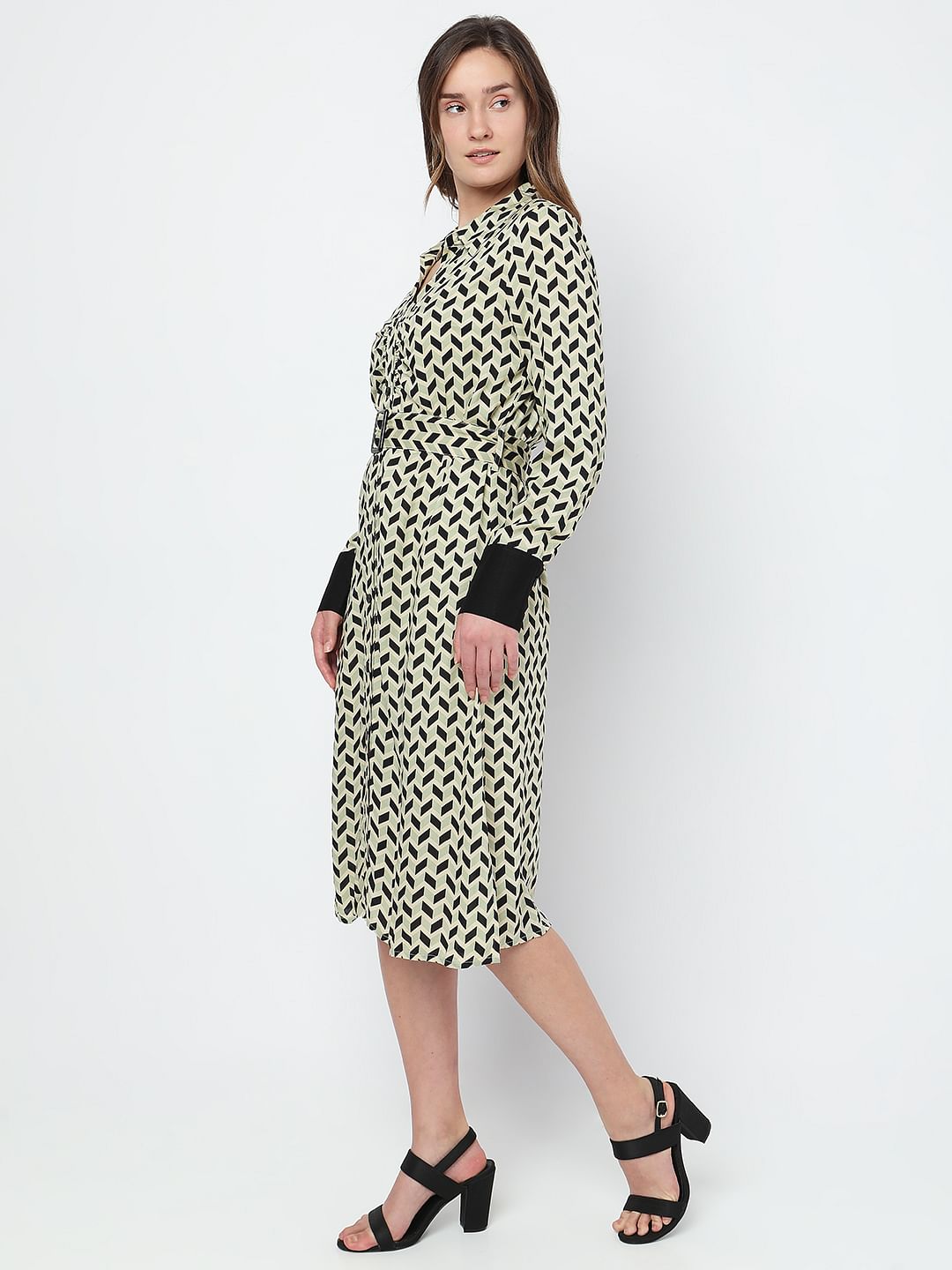 Off-White Printed Shirt Dress