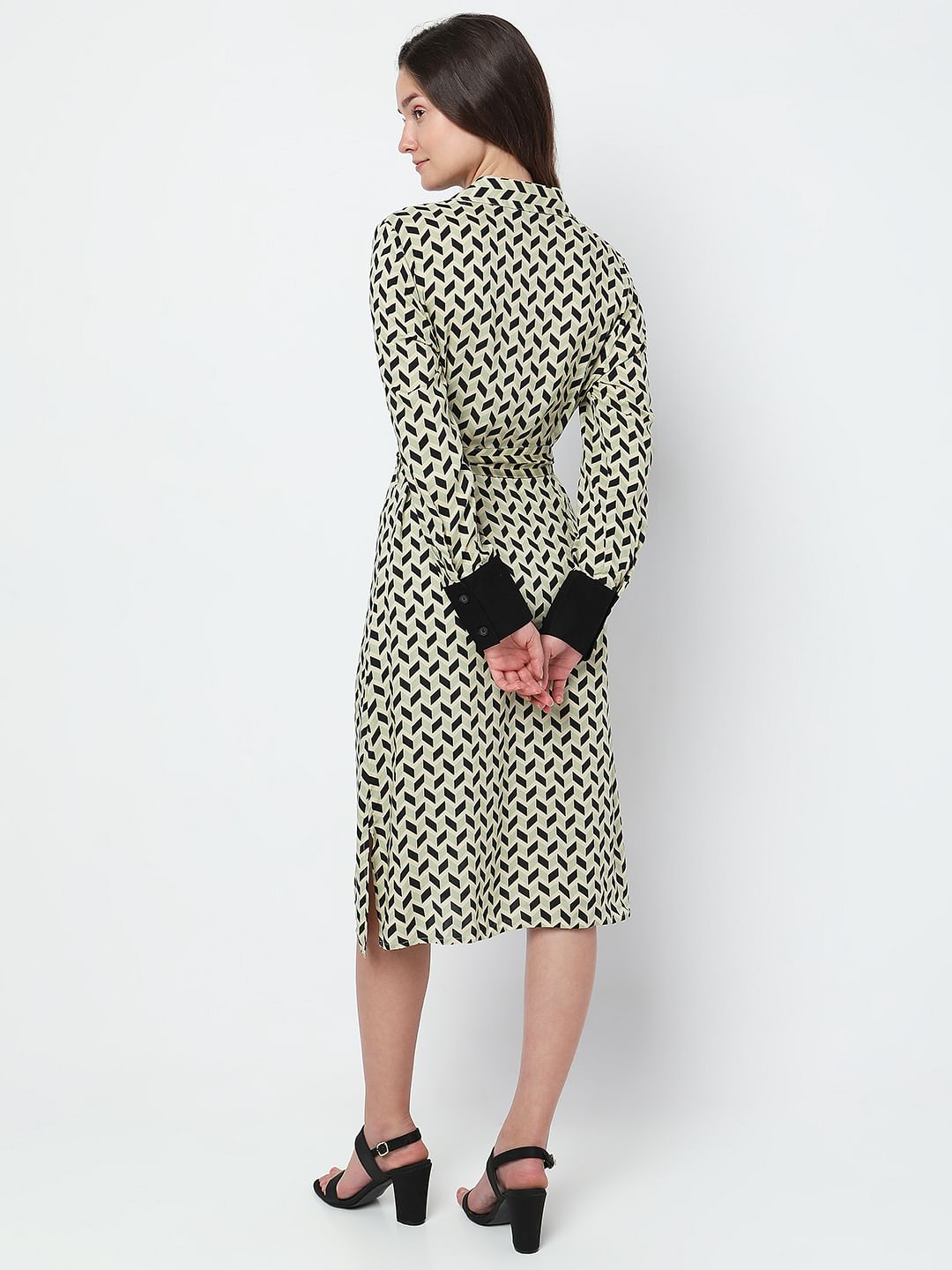 Off-White Printed Shirt Dress