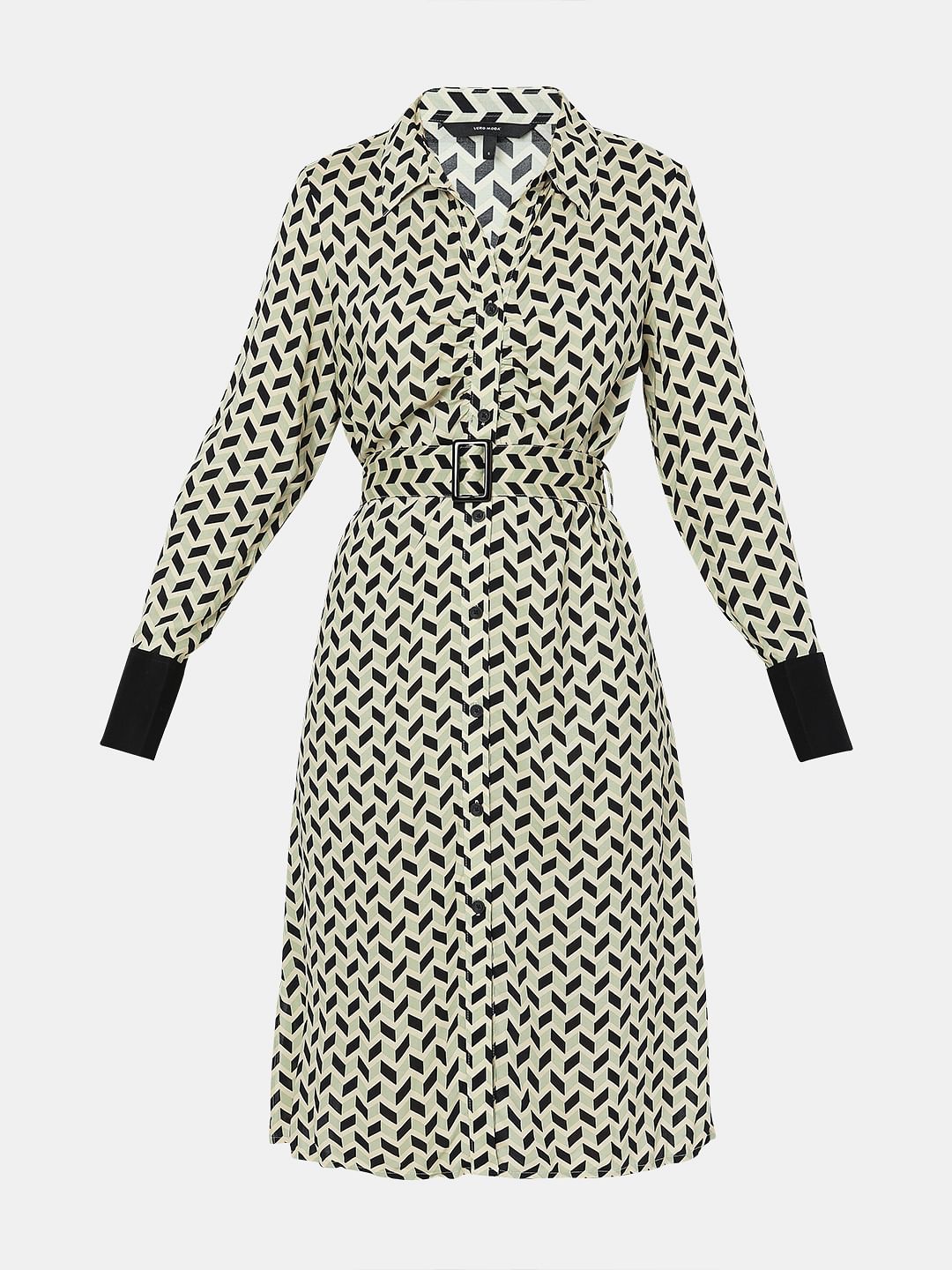 Off-White Printed Shirt Dress