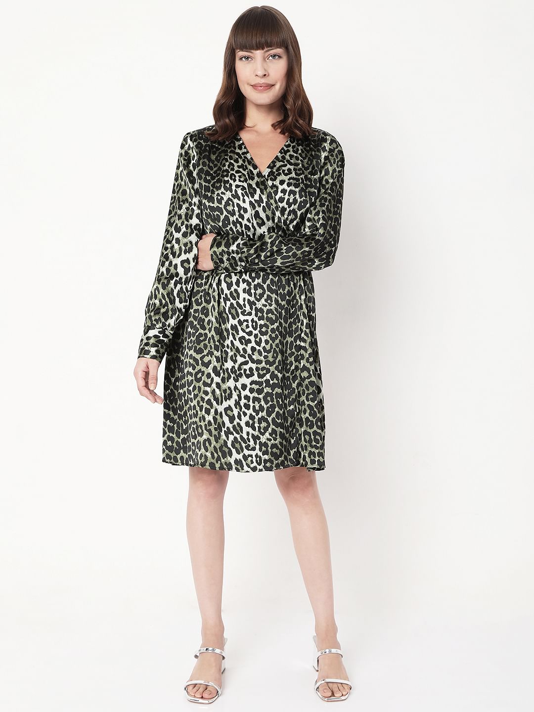 Green Animal Print Dress
