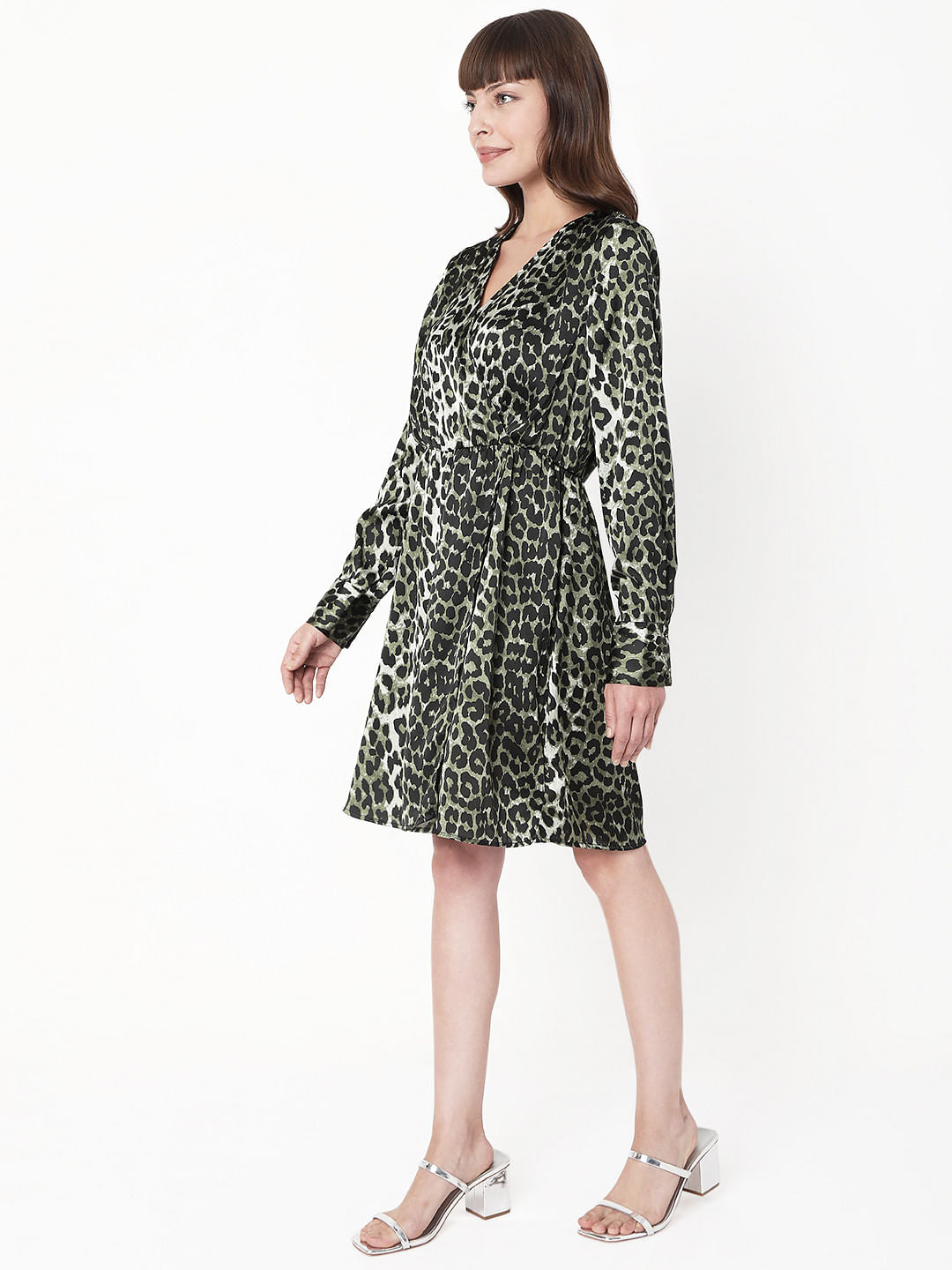 Green Animal Print Dress
