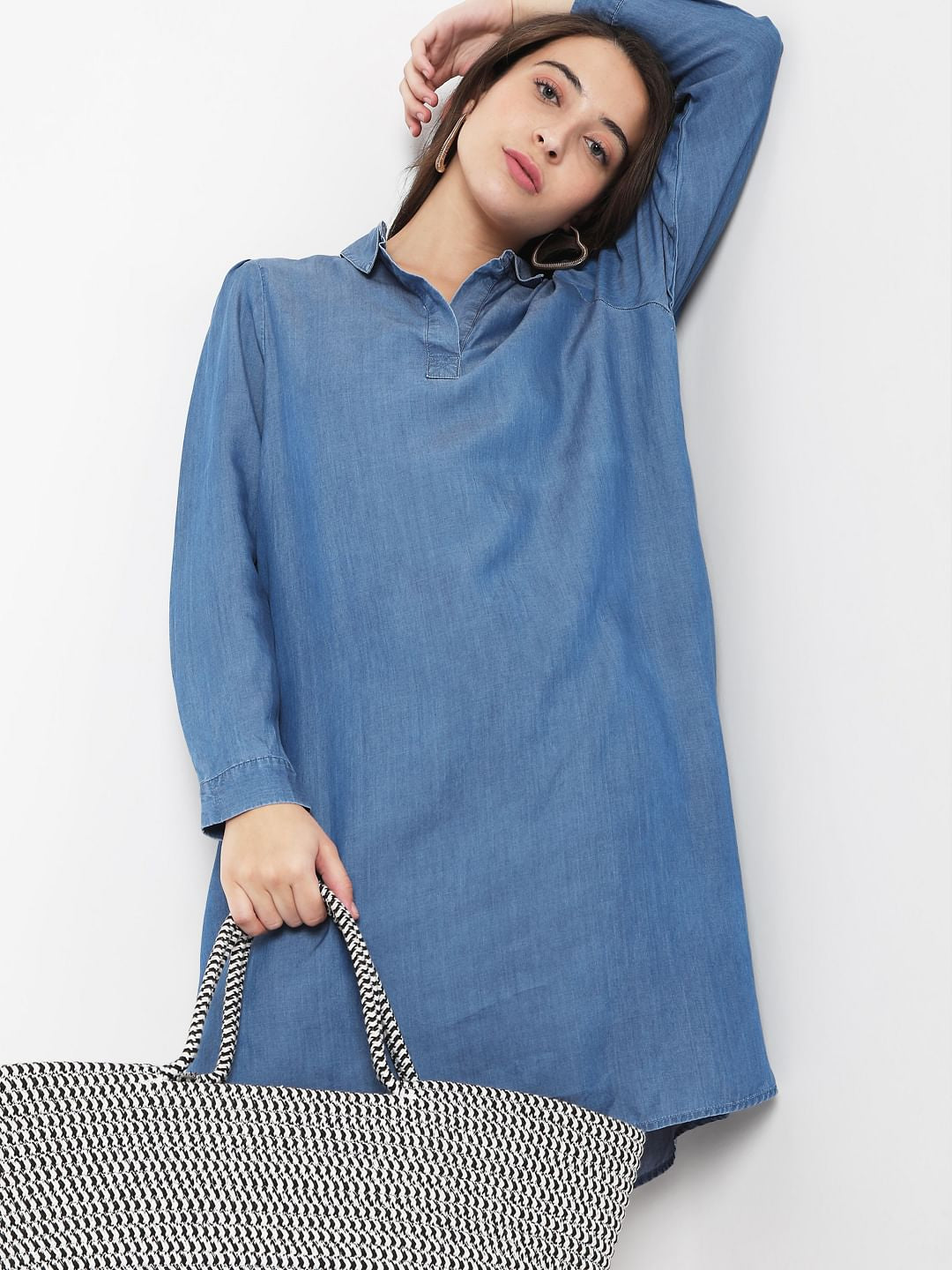 Blue Denim Shirt Dress