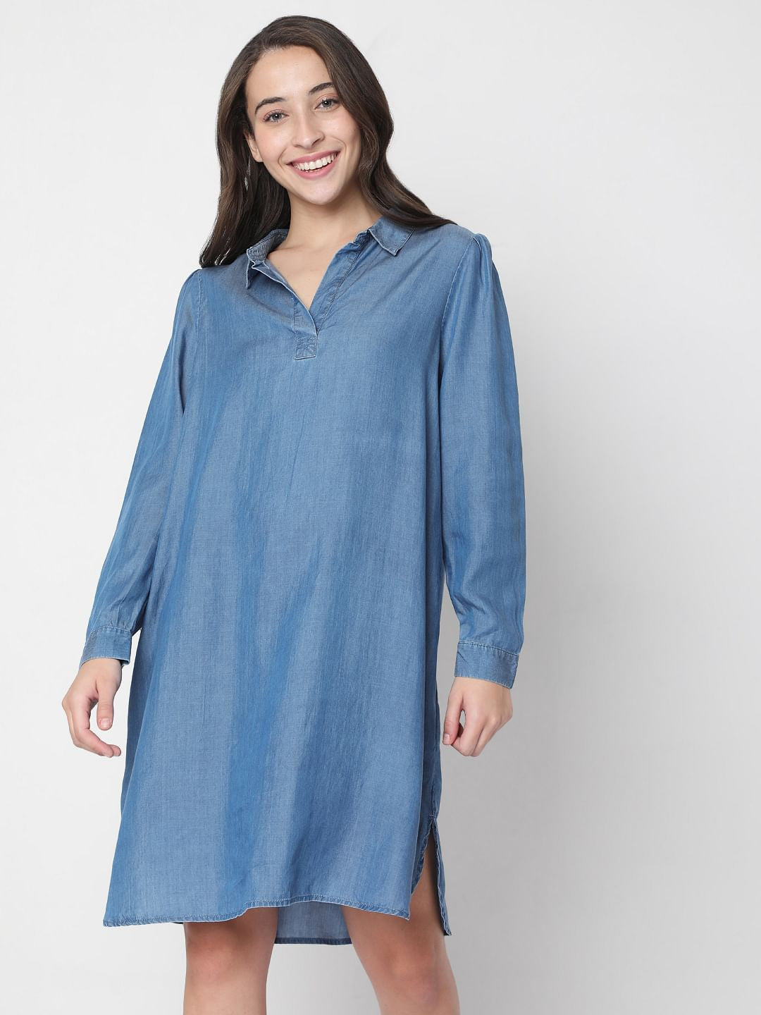 Blue Denim Shirt Dress
