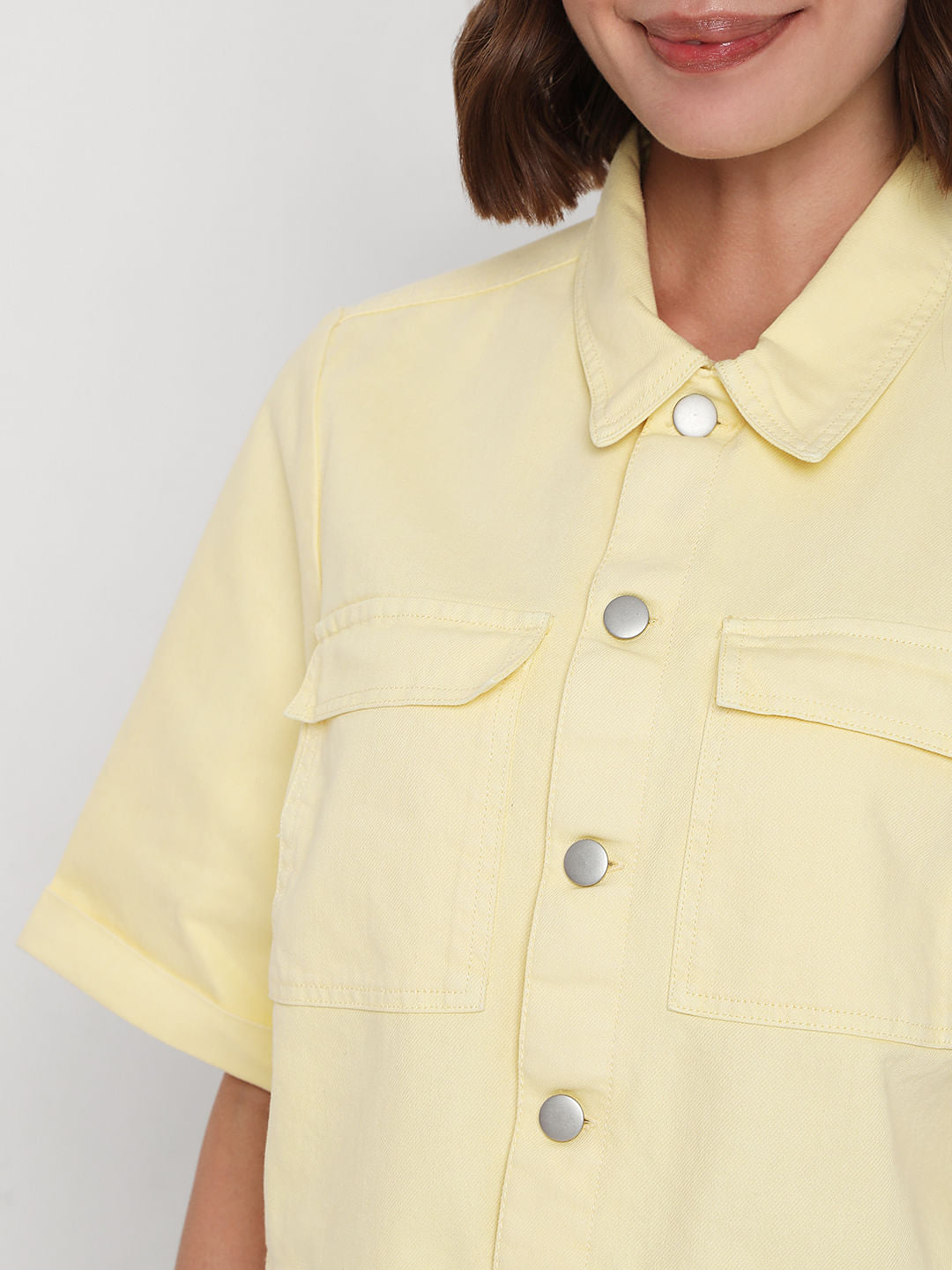 Yellow Cropped Shirt