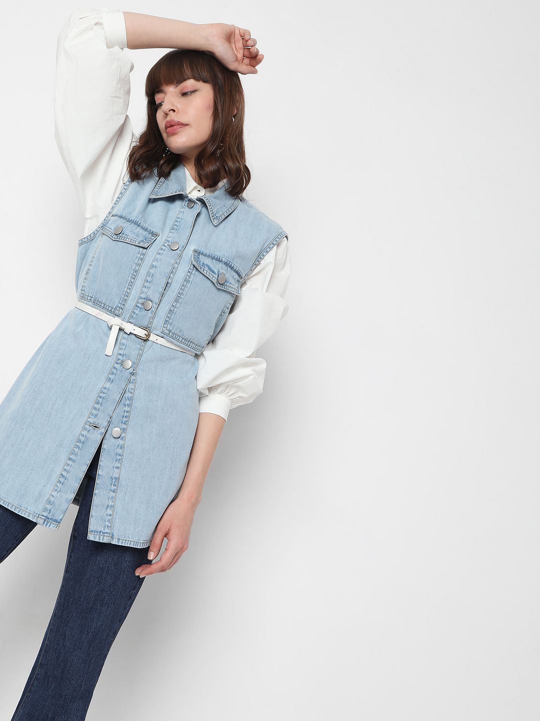 Blue Oversized Denim Vest