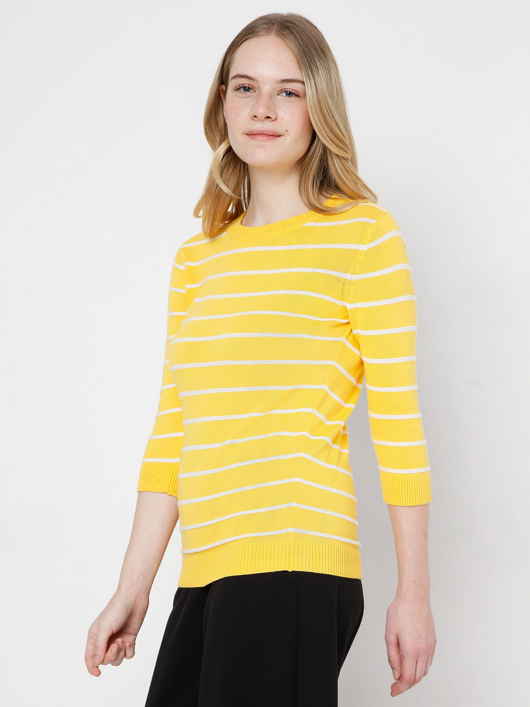 Yellow Striped Pullover