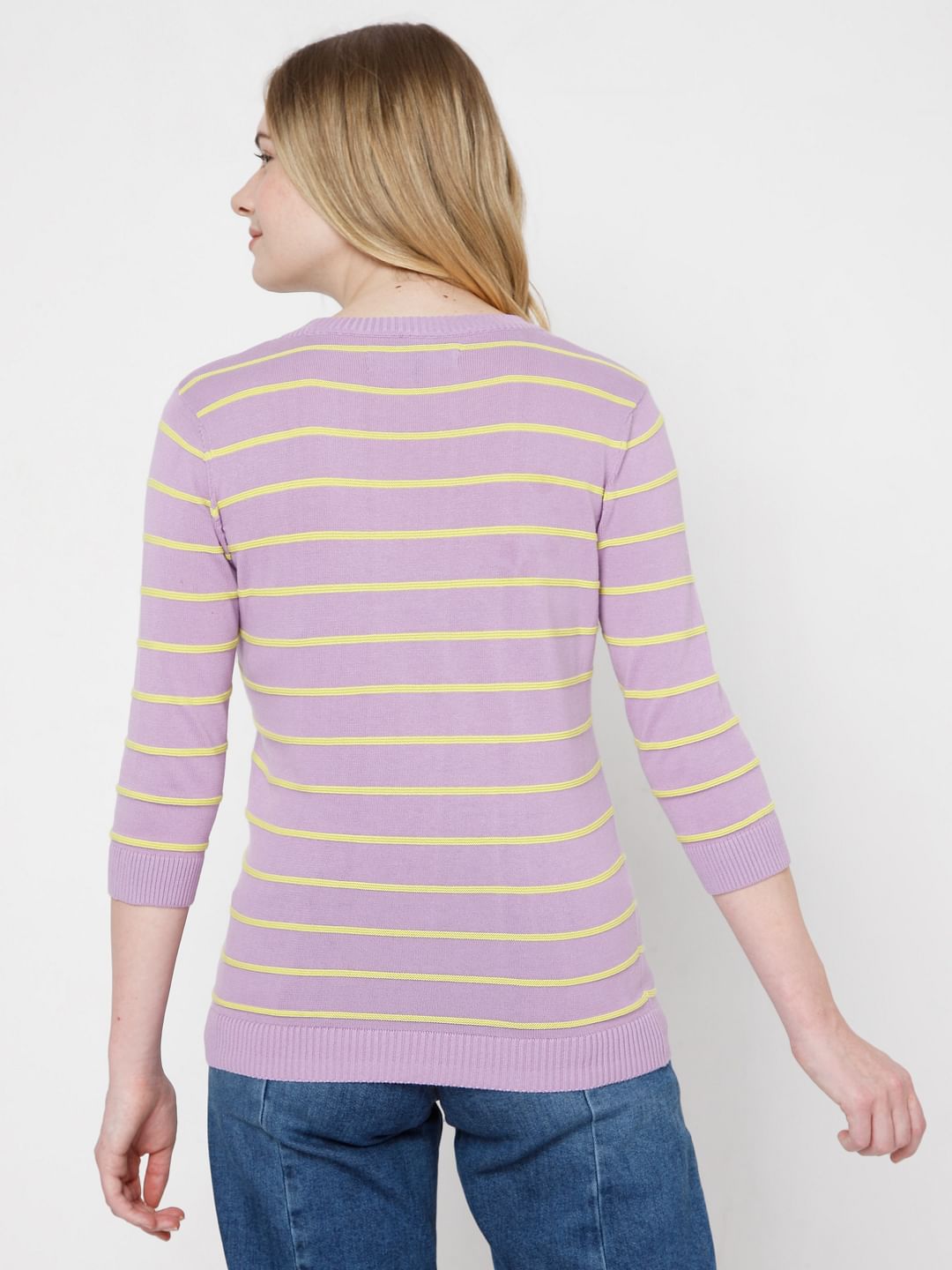 Lilac Purple Striped Pullover