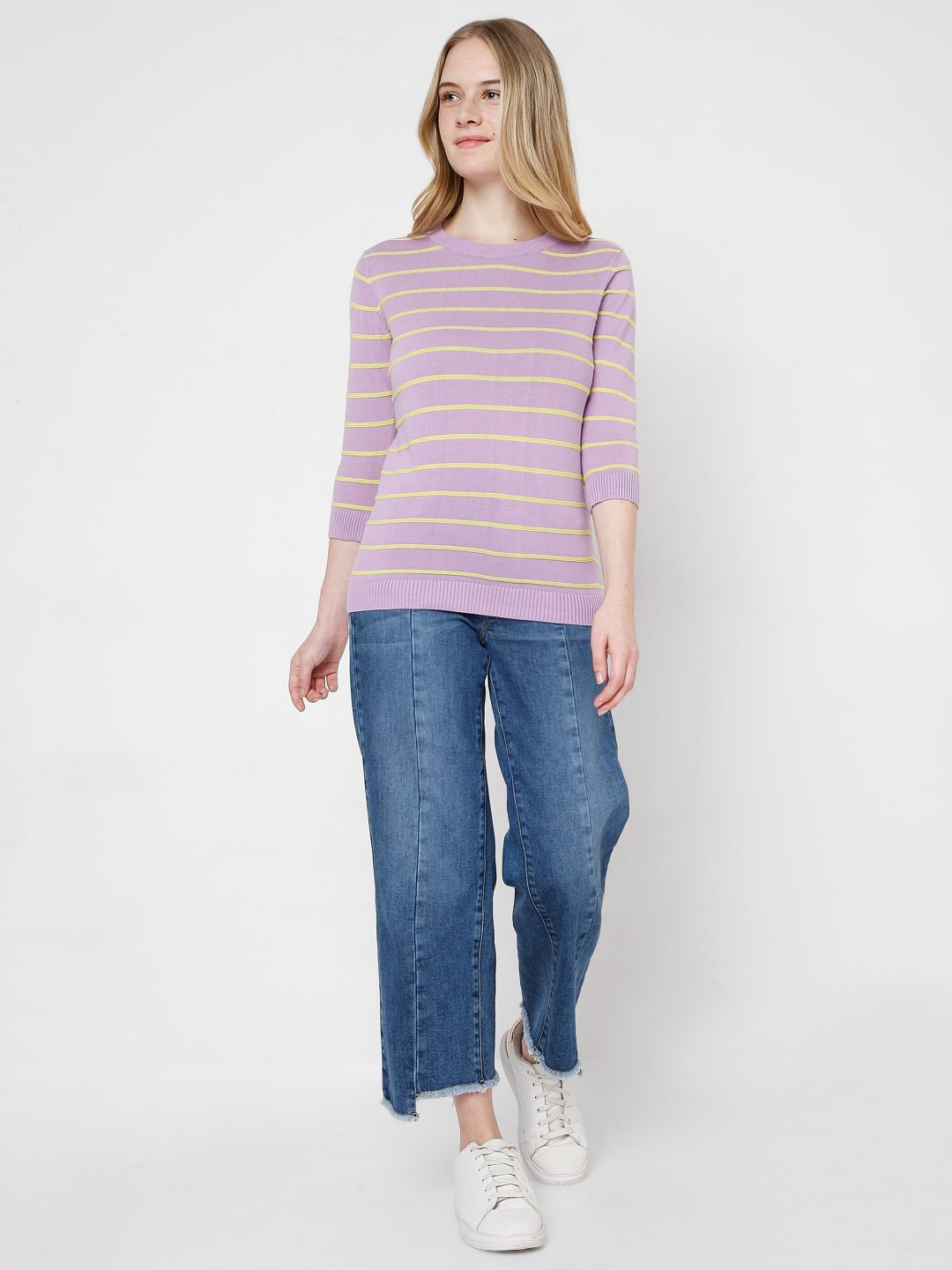 Lilac Purple Striped Pullover