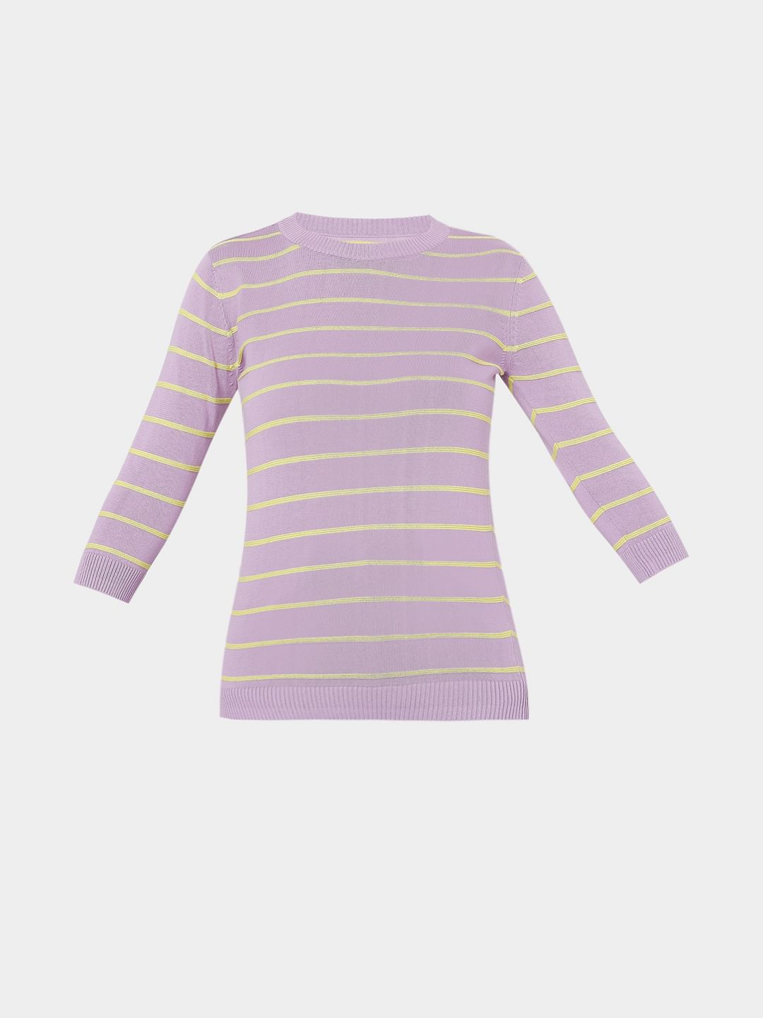 Lilac Purple Striped Pullover