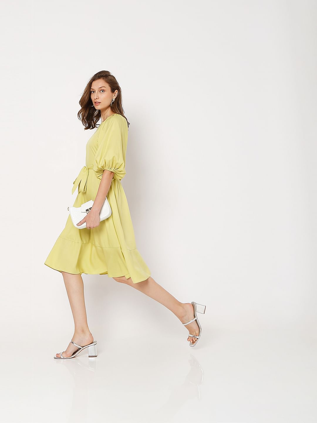 Green Tiered Midi Dress