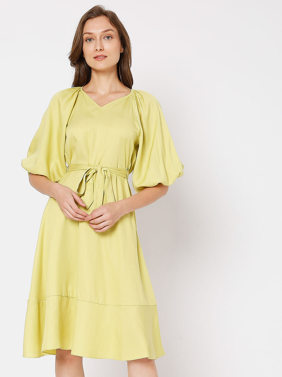 Green Tiered Midi Dress